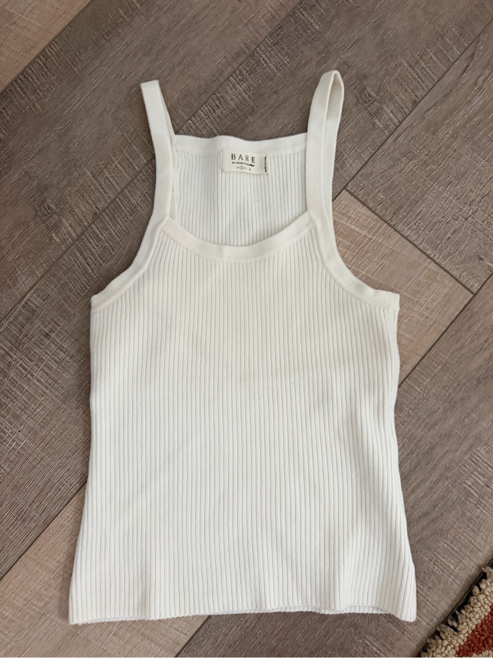Charlie Holiday Cream Ribbed Tank Top
